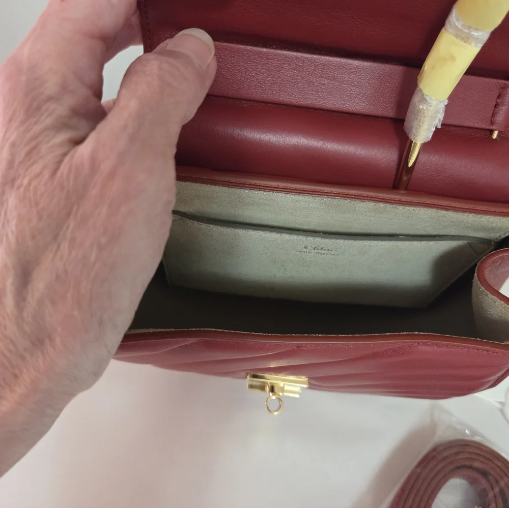 Chloe Red Leather Small Bag - Picture 7 of 9